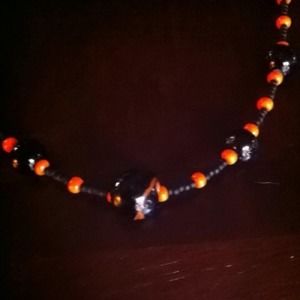 HAND CRAFTED SF Giants Black & Orange Necklace Magnetic Clasp